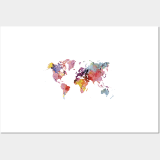 Watercolor world map, Africa centred Posters and Art